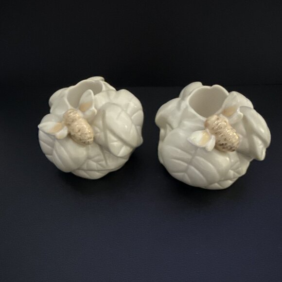 Lenox Garden Splendor Candle Holders Golden Bee Set Of 2 Made in Thailand - Picture 10 of 11